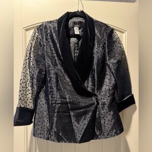 Women’s Alex Midnight special occasion chiffon blouse jacket top sz XL